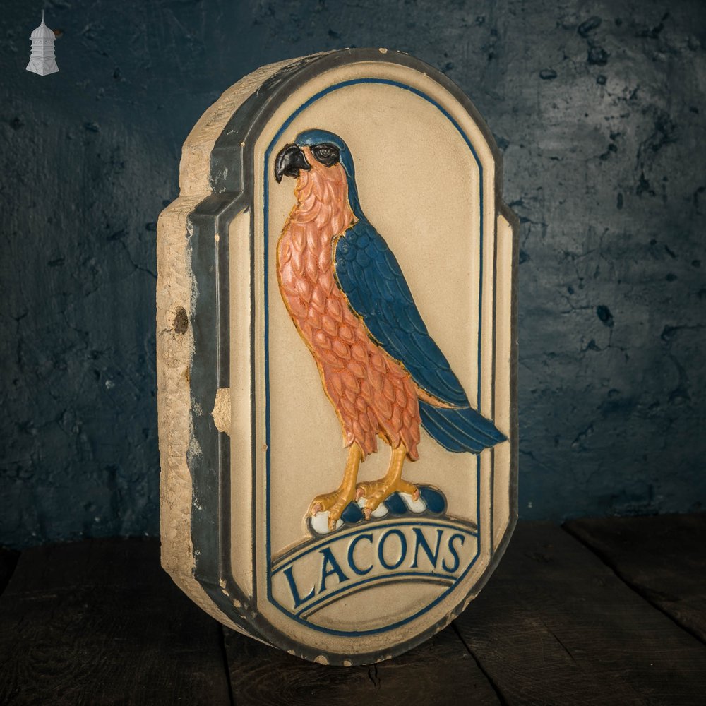 Lacons Pub Sign, Original Glazed Ceramic Falcon Sign
