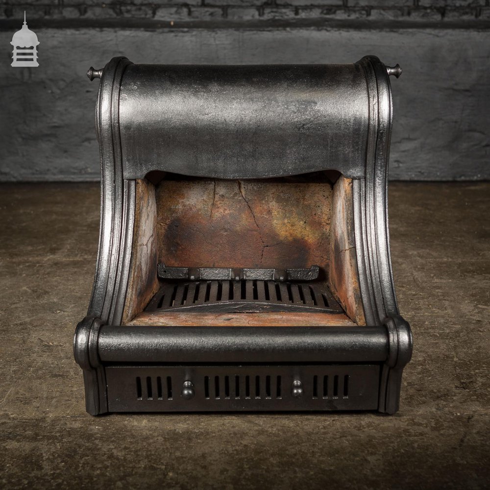 19th C Cast Iron Nautilus Dog Grate Fire Basket