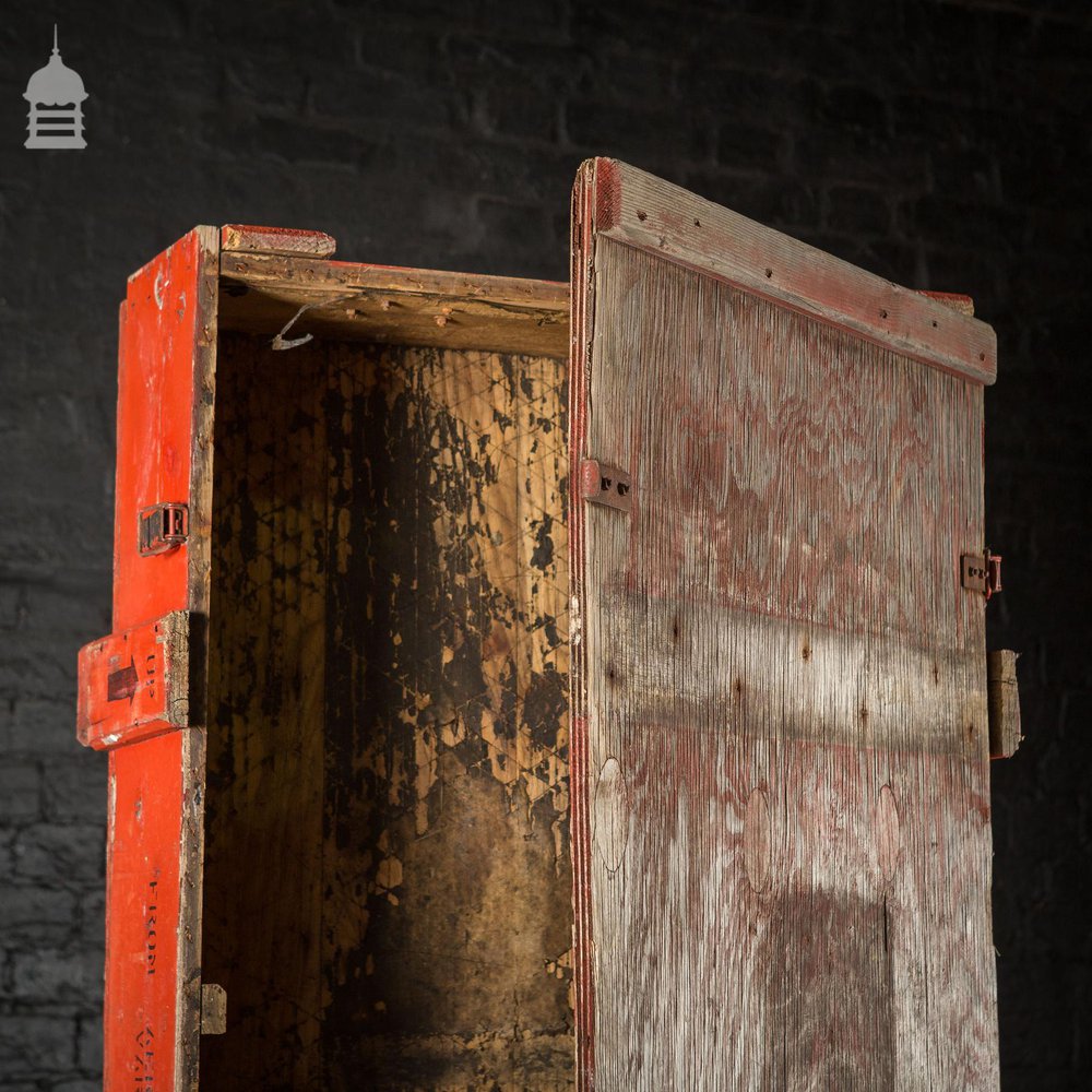 Large Red Industrial Wooden Aircraft Part Shipping Crate Reclaimed from a Norfolk RAF Base