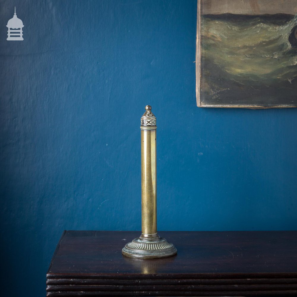 Victorian Privacy Shield Fan in a Decorative Brass Stand