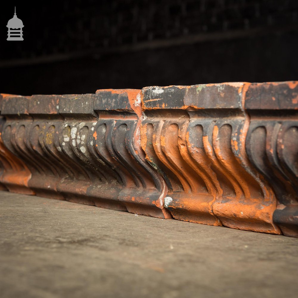 Batch of 100 Decorative 19th C Red Corbel Headers Bricks