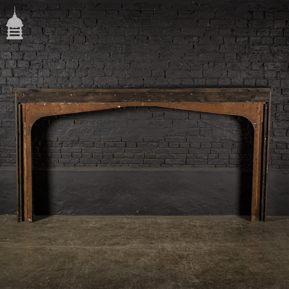 19th C Mock Tudor Carved Oak Fire Place Surround