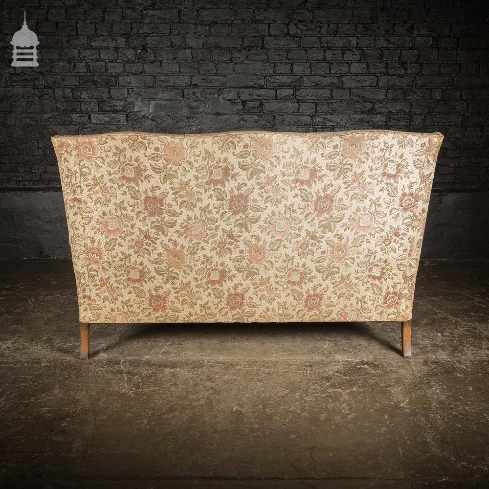 19th C Three Seater Wing Back Sofa with Ball and Claw Feet