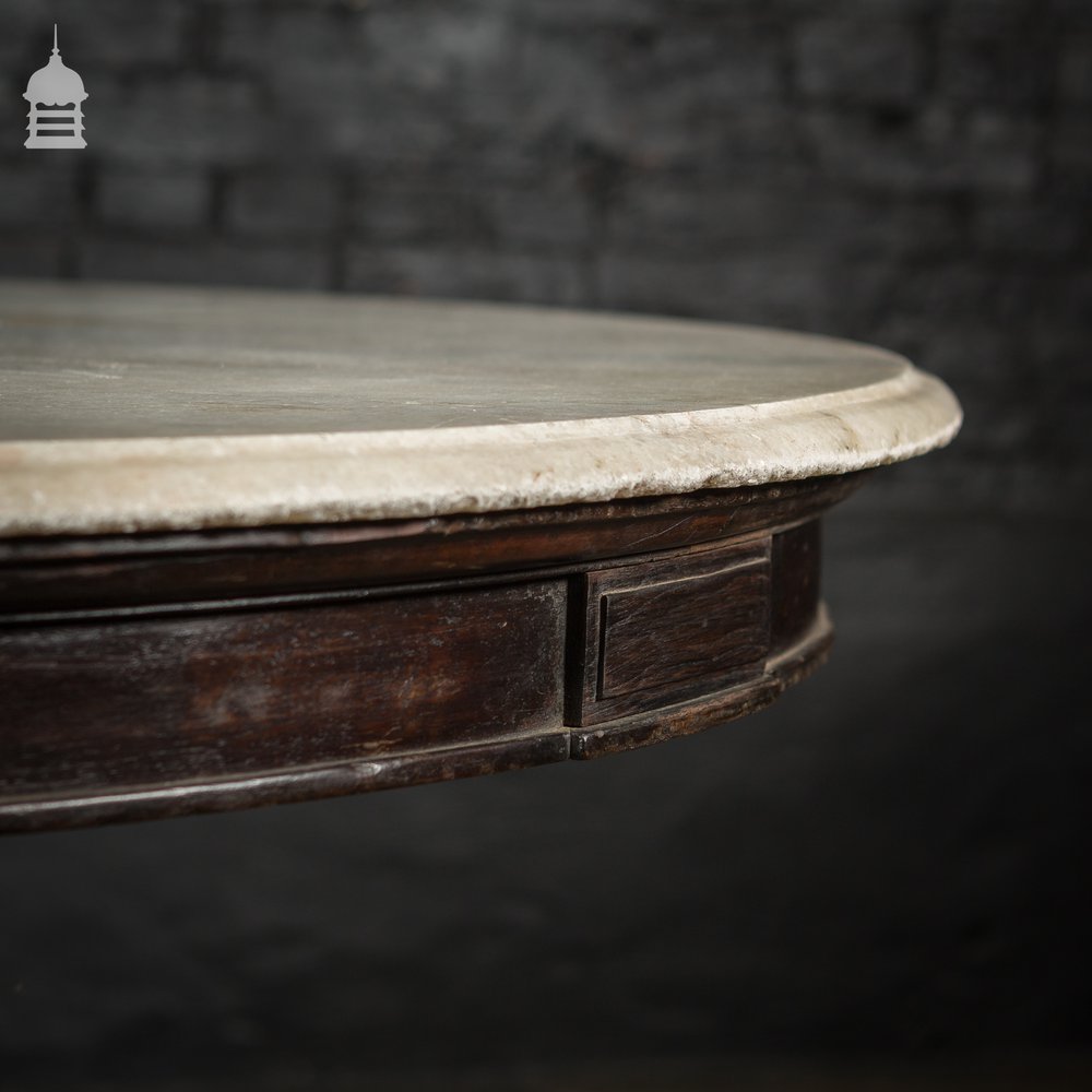 Marble Topped Table, Late 19th C Ebonised Neo Classical Circular