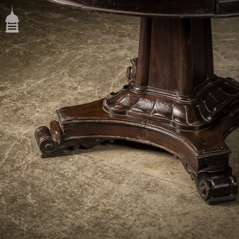 Marble Topped Table, Late 19th C Ebonised Neo Classical Circular