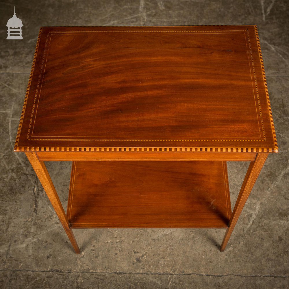 Fine Edwardian Inlaid Flame Mahogany Table