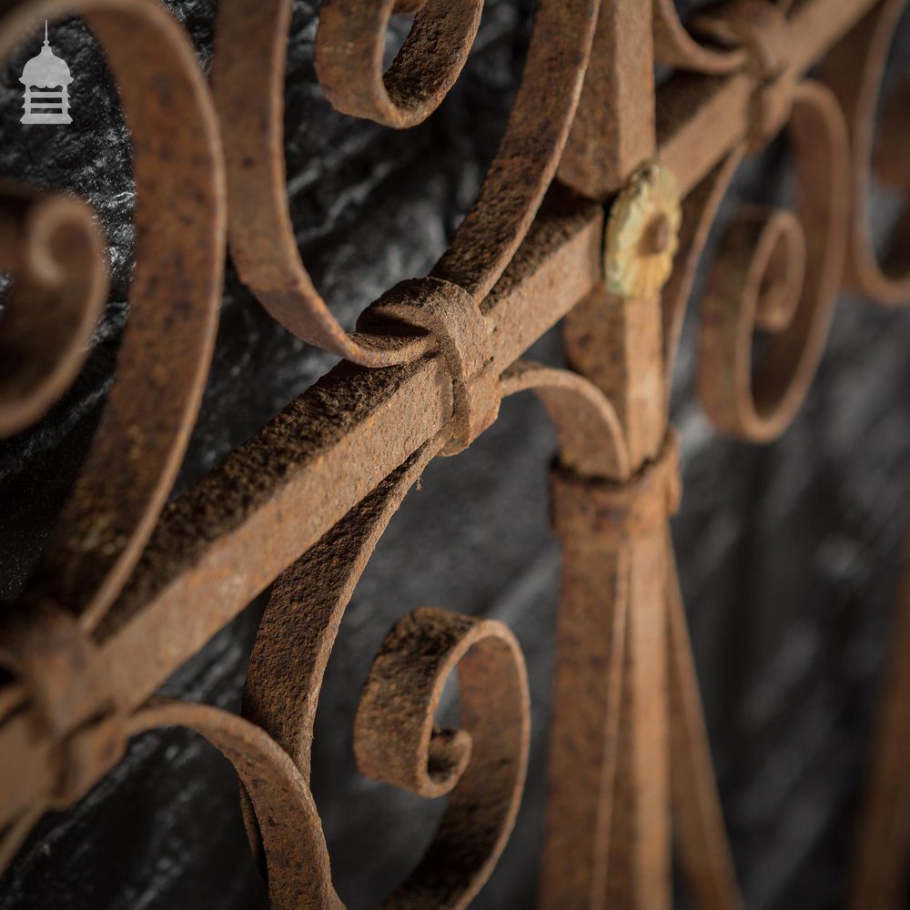 18th C Wrought Iron Railing with Scroll Detail