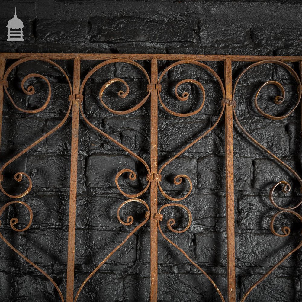 18th C Wrought Iron Railing with Scroll Design