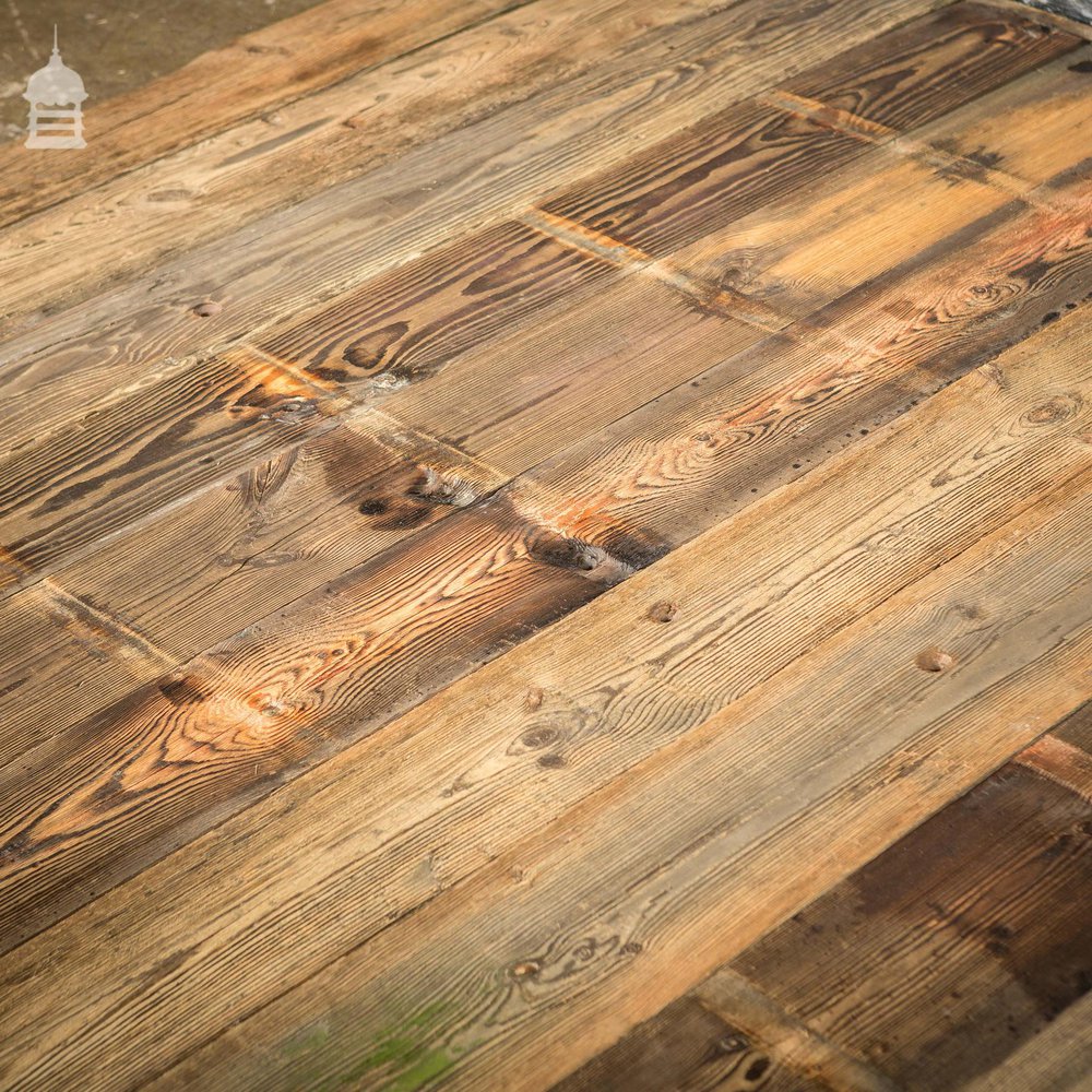 Batch of 12 Square Metres of Rustic Pine Floorboard or Wall Cladding with Grained Brushed Finish