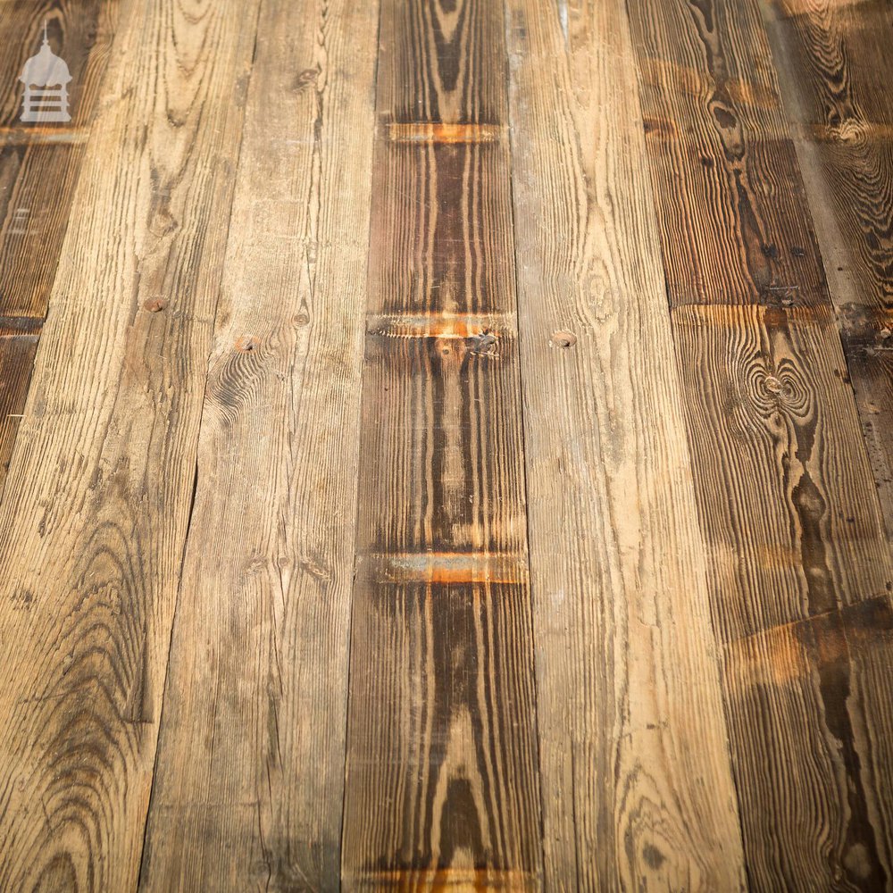 Batch of 12 Square Metres of Rustic Pine Floorboard or Wall Cladding with Grained Brushed Finish