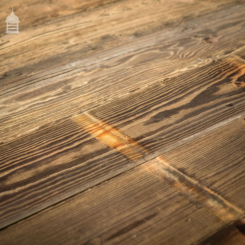 Batch of 12 Square Metres of Rustic Pine Floorboard or Wall Cladding with Grained Brushed Finish