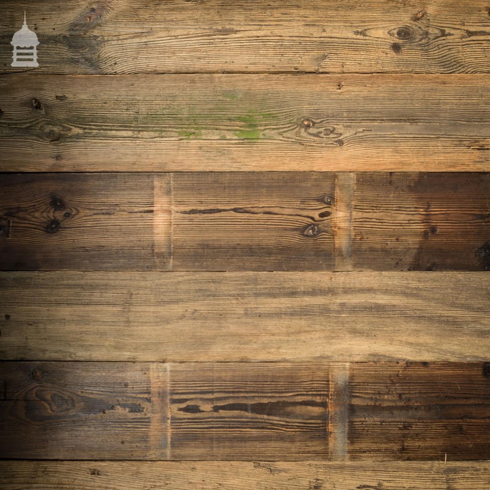 Batch of 12 Square Metres of Rustic Pine Floorboard or Wall Cladding with Grained Brushed Finish