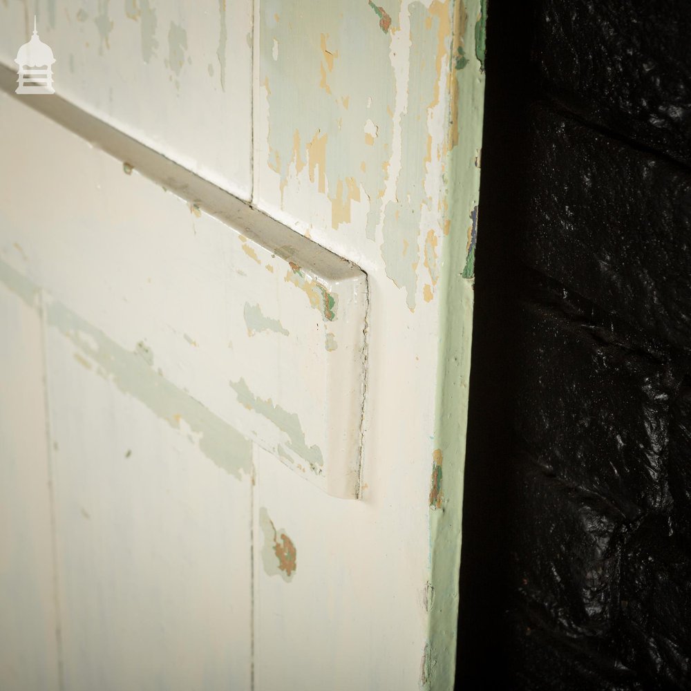 18th C Green Painted Pine Ledged and Braced Internal Cottage Door