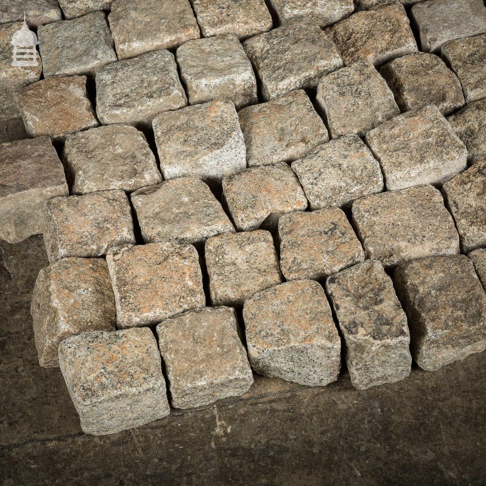 1 Tonne of Reclaimed Small Granite Setts Blocks Pavers