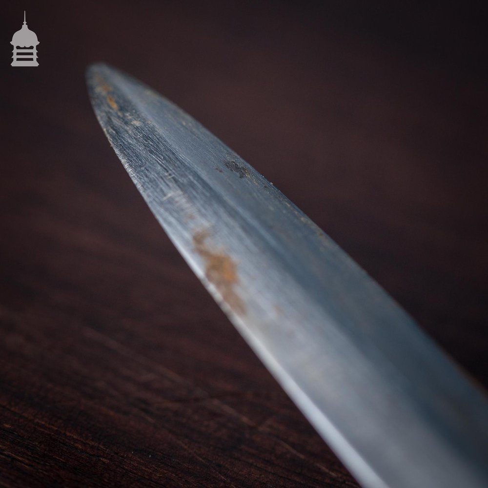 18th C Dagger with Inlaid Detail and Brass Scabbard of Indian Origin