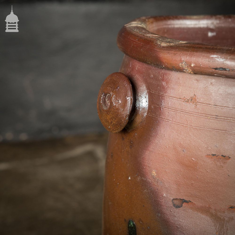 Large Victorian Salt Glazed Pot with Small Handles