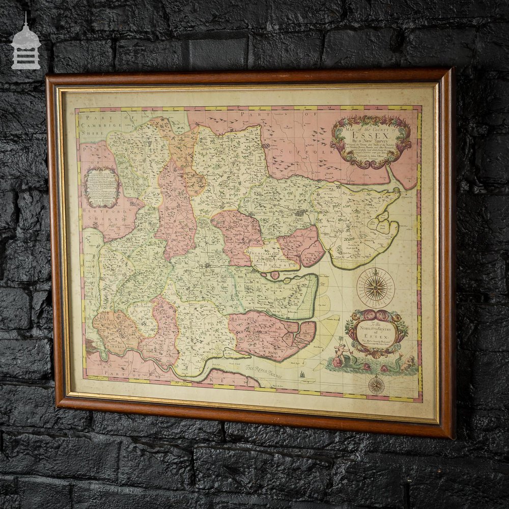 Vintage Map of Essex in an Oak Frame