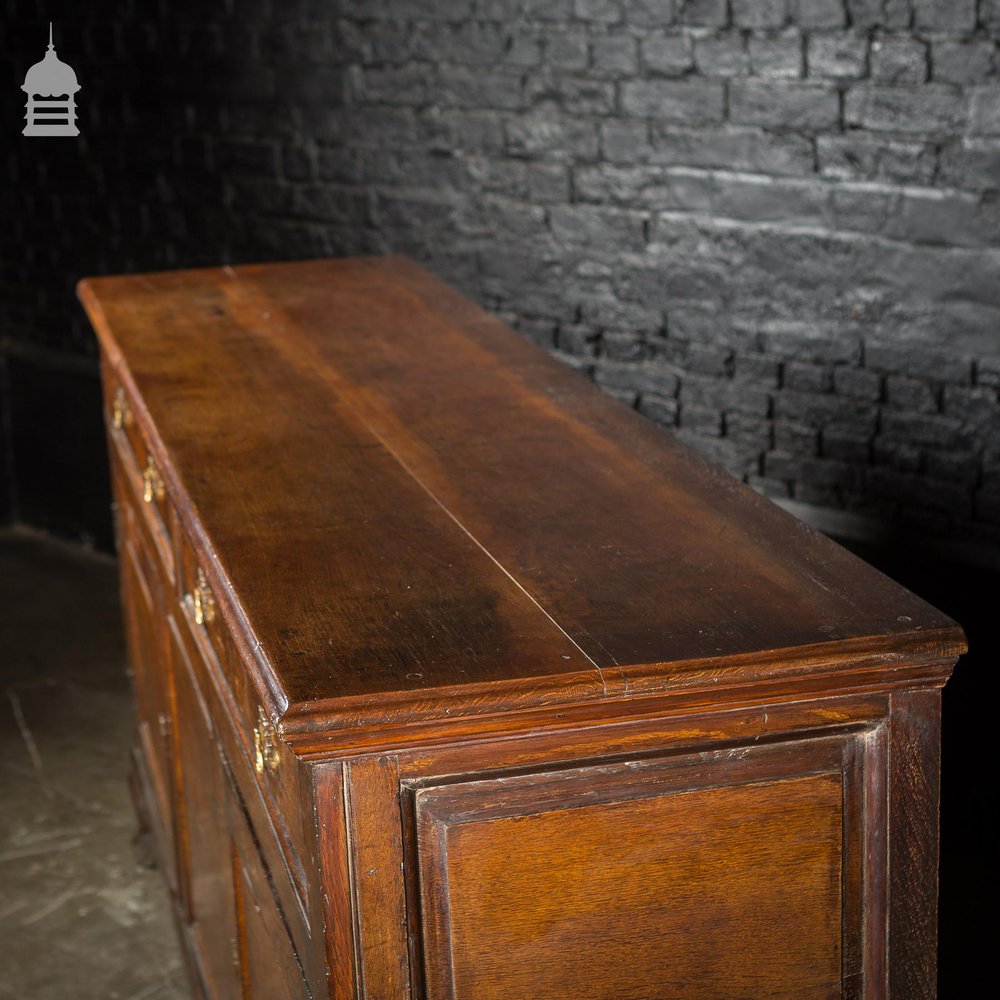 George II Oak Sideboard with Brass Pull Handles