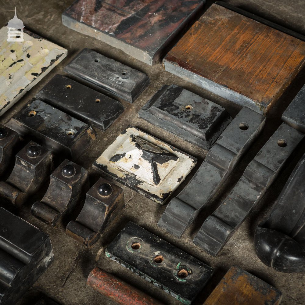 Assortment of Reclaimed Slate Fireplace Corbels and Parts