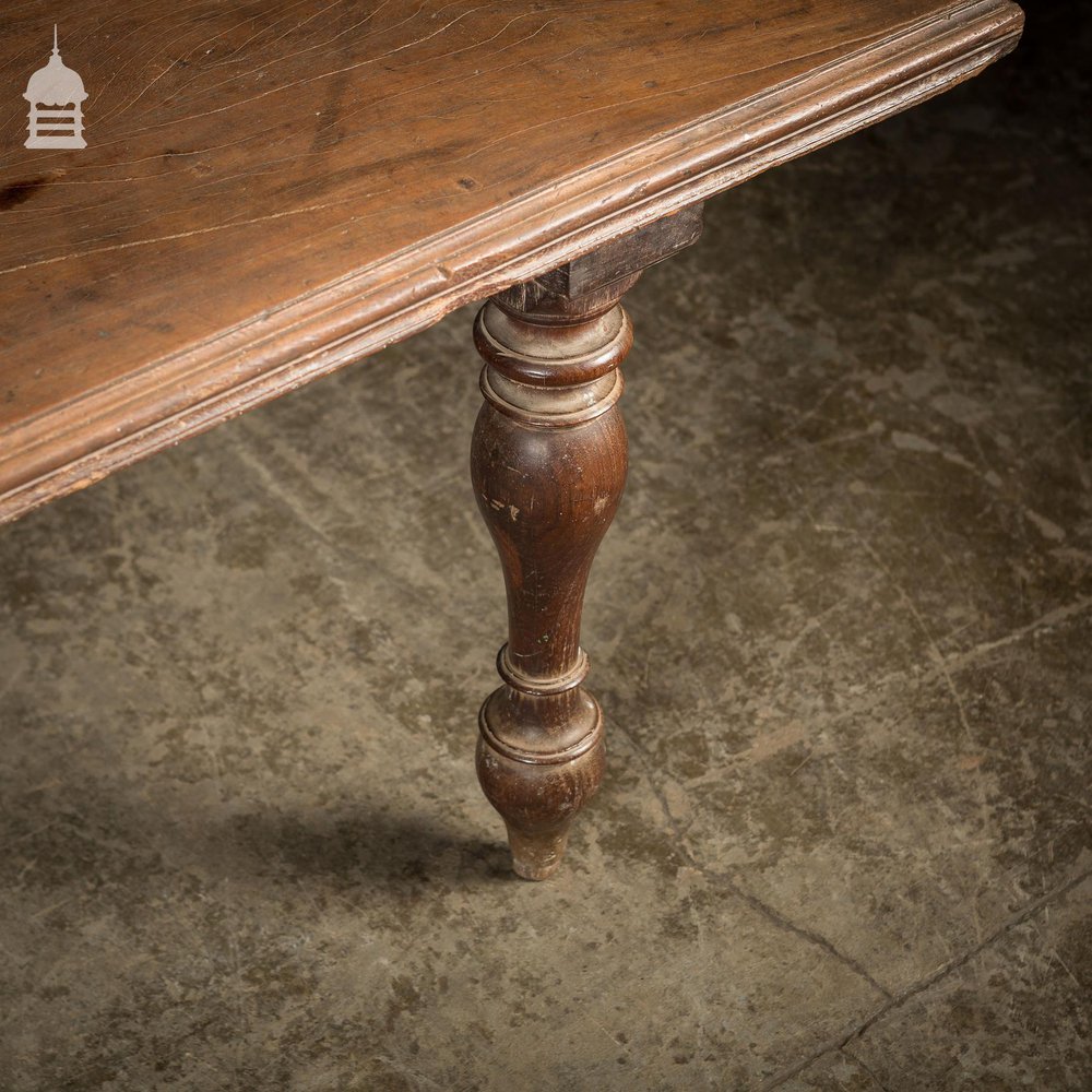 18th C Indian Two Plank Teak Bed Low Table on Turned Legs