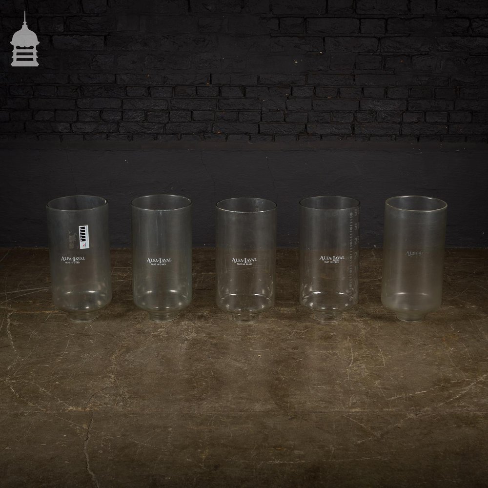 Set of 5 Vintage Industrial Glass Tubes Measuring Cylinders