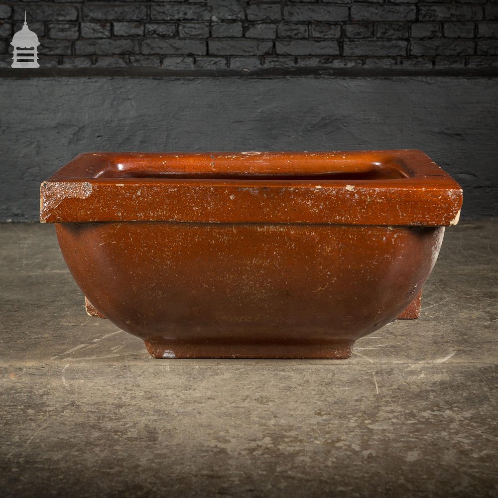 Large Victorian Salt Glaze Orange Peel Ceramic Trough Sink by Oats & Green LTD Halifax