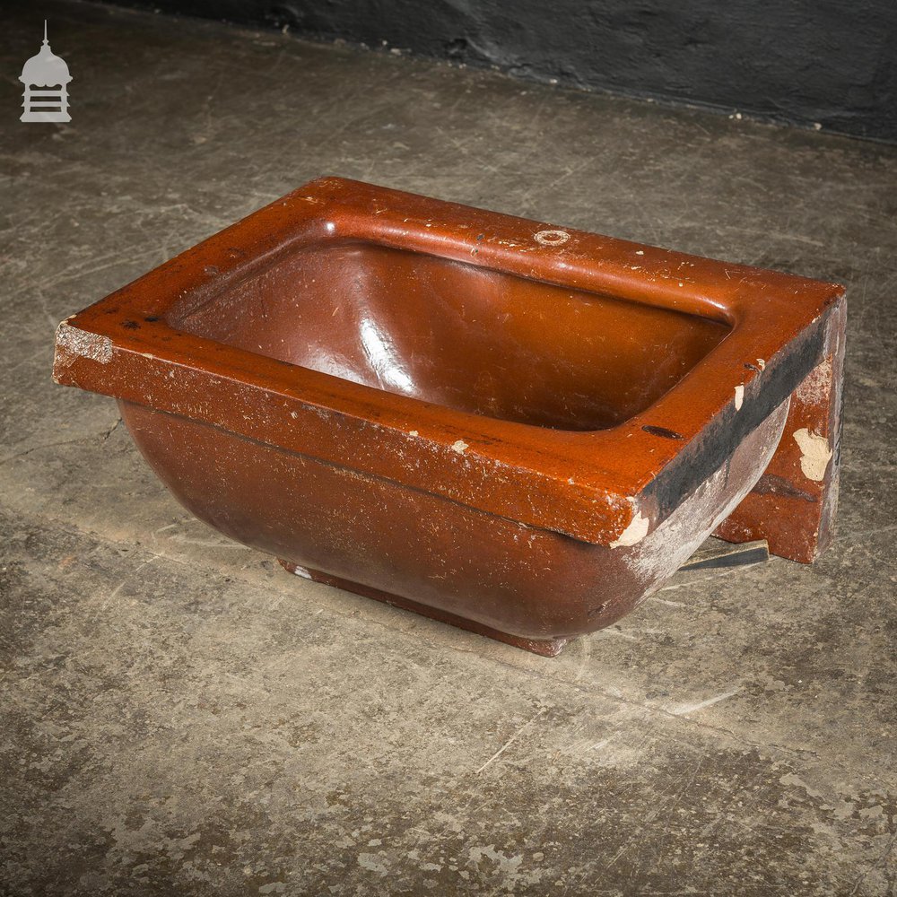 Large Victorian Salt Glaze Orange Peel Ceramic Trough Sink by Oats & Green LTD Halifax