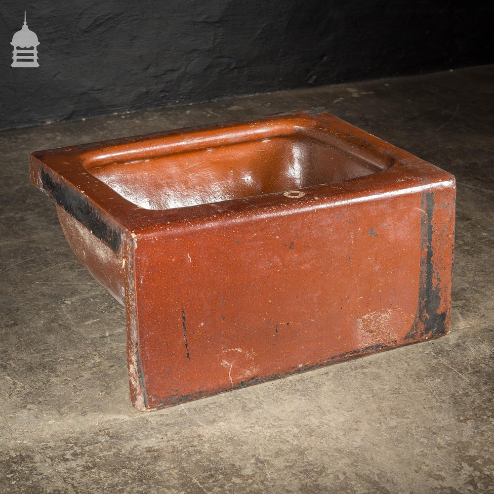 Large Victorian Salt Glaze Orange Peel Ceramic Trough Sink by Oats & Green LTD Halifax