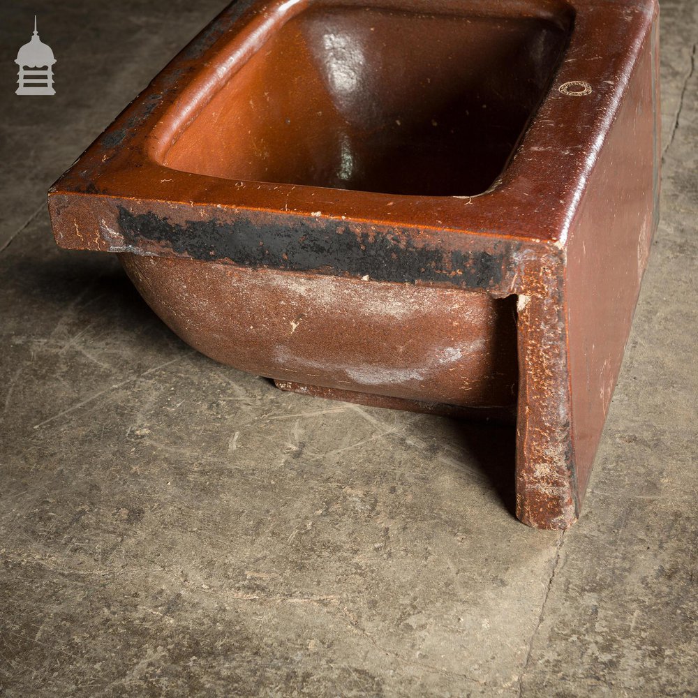 Large Victorian Salt Glaze Orange Peel Ceramic Trough Sink by Oats & Green LTD Halifax