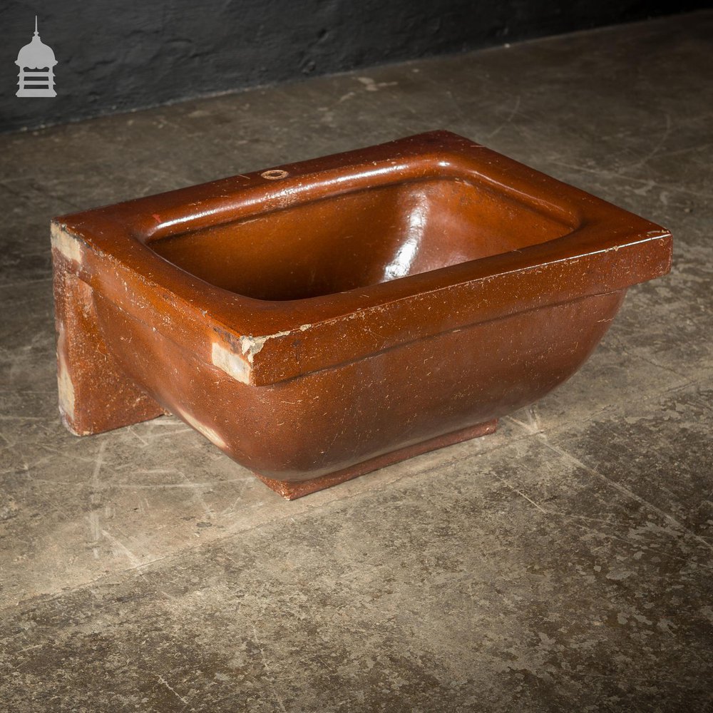 Large Victorian Salt Glaze Orange Peel Ceramic Trough Sink by Oats & Green LTD Halifax