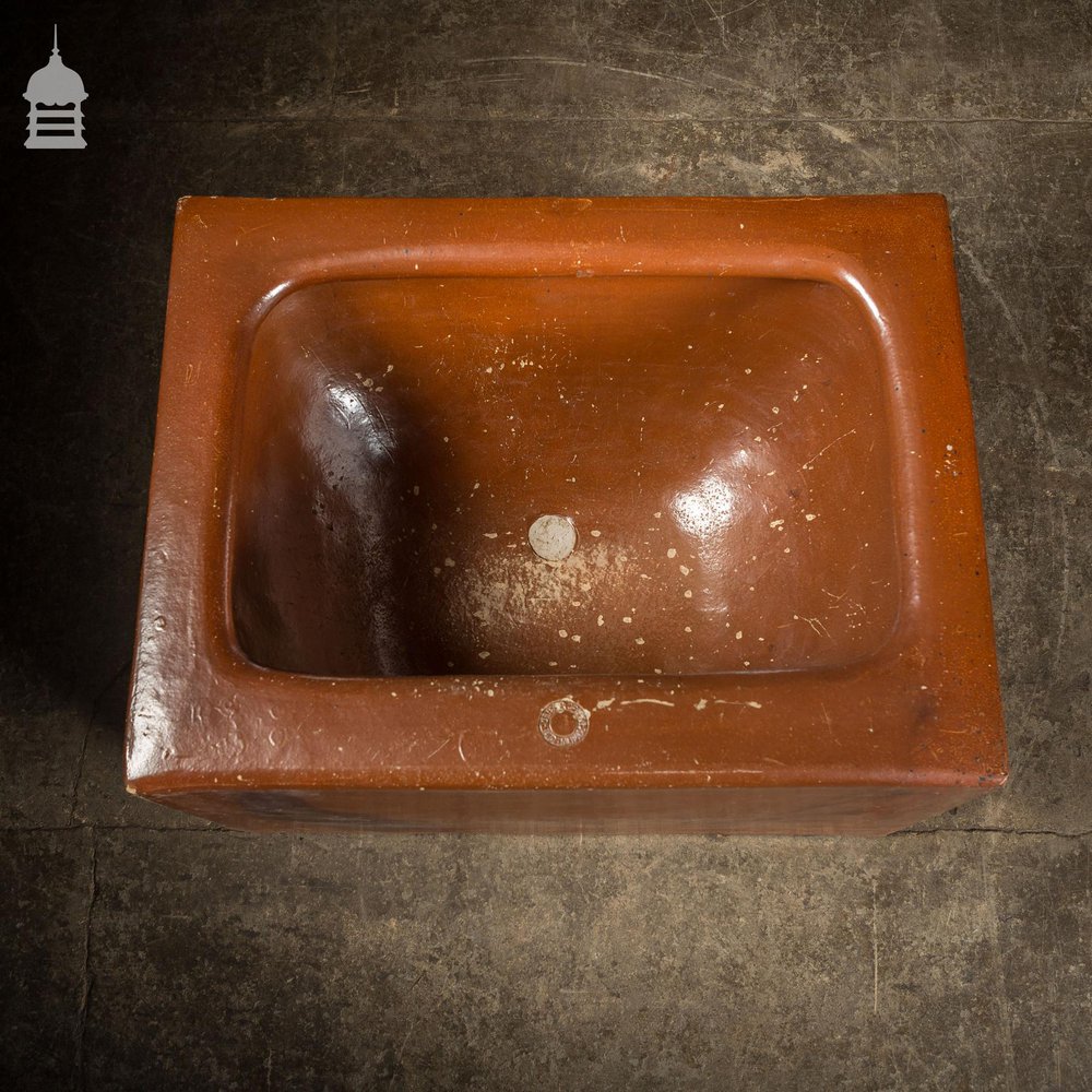 Large Victorian Salt Glaze Orange Peel Ceramic Trough Sink by Oats & Green LTD Halifax