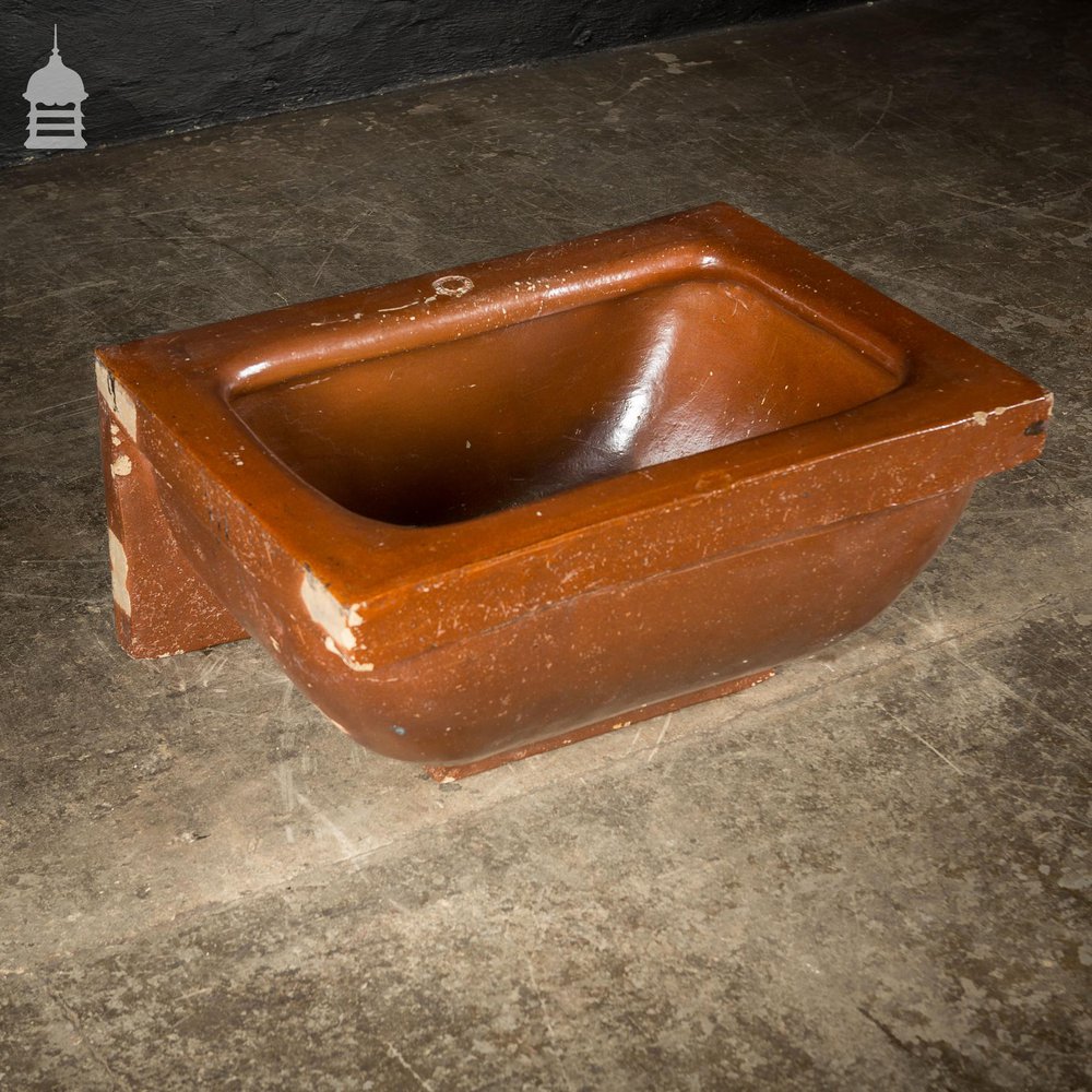 Large Victorian Salt Glaze Orange Peel Ceramic Trough Sink by Oats & Green LTD Halifax