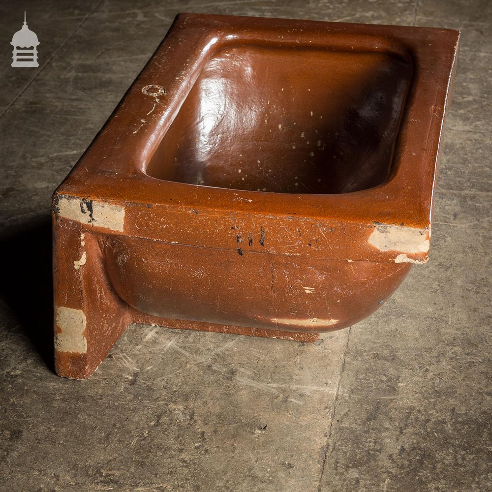 Large Victorian Salt Glaze Orange Peel Ceramic Trough Sink by Oats & Green LTD Halifax