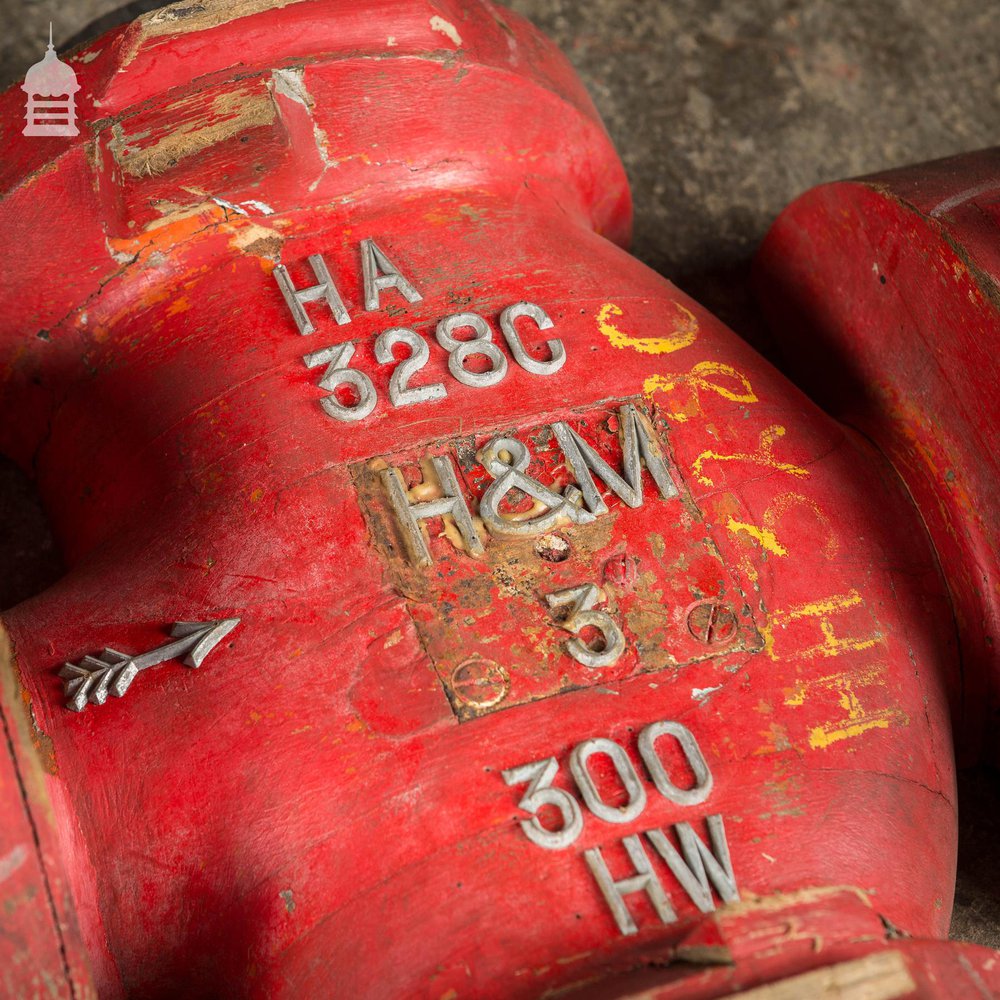 Pair of Red Industrial Factory Foundry Moulds