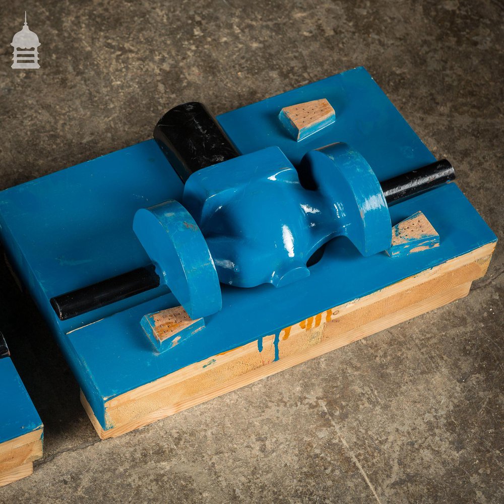 Batch of 4 Blue Industrial Factory Foundry Moulds