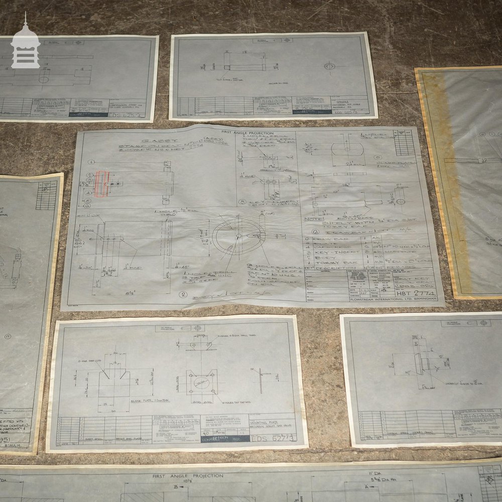 Huge Quantity of 10,000+ Industrial Technical Drawings on Drafting Film and Drafting Vellum