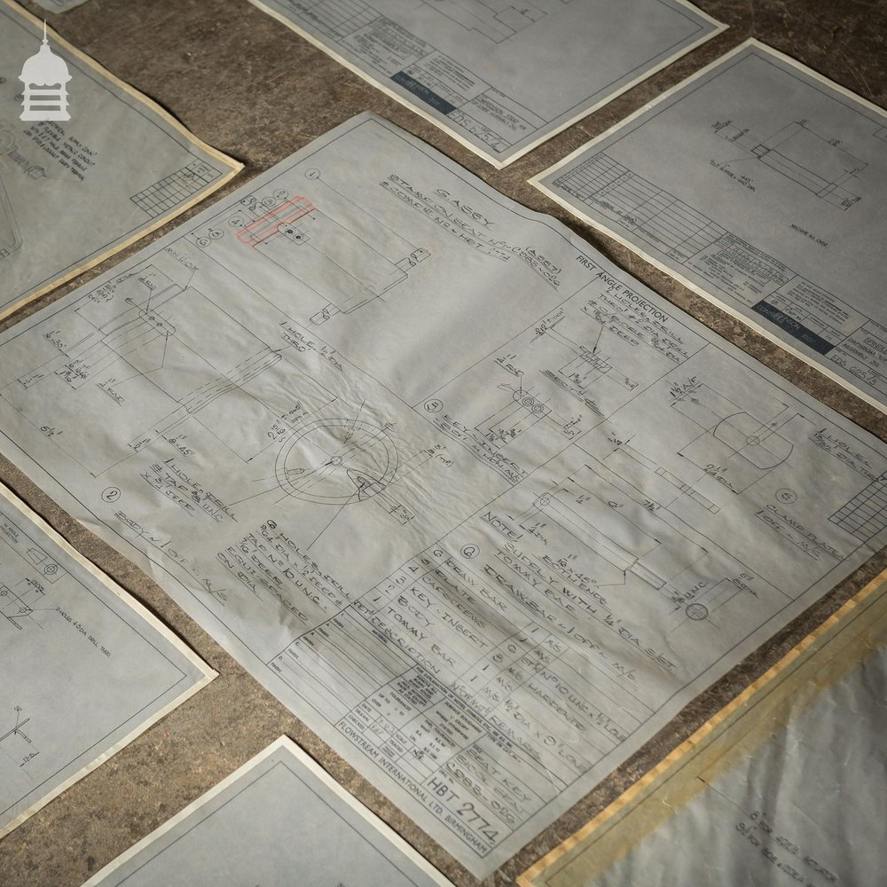 Huge Quantity of 10,000+ Industrial Technical Drawings on Drafting Film and Drafting Vellum