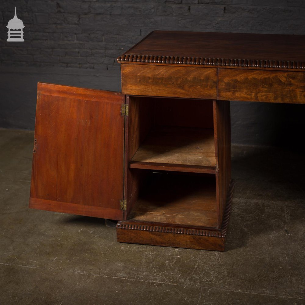 Regency Flame Mahogany Break Front Pedestal Sideboard