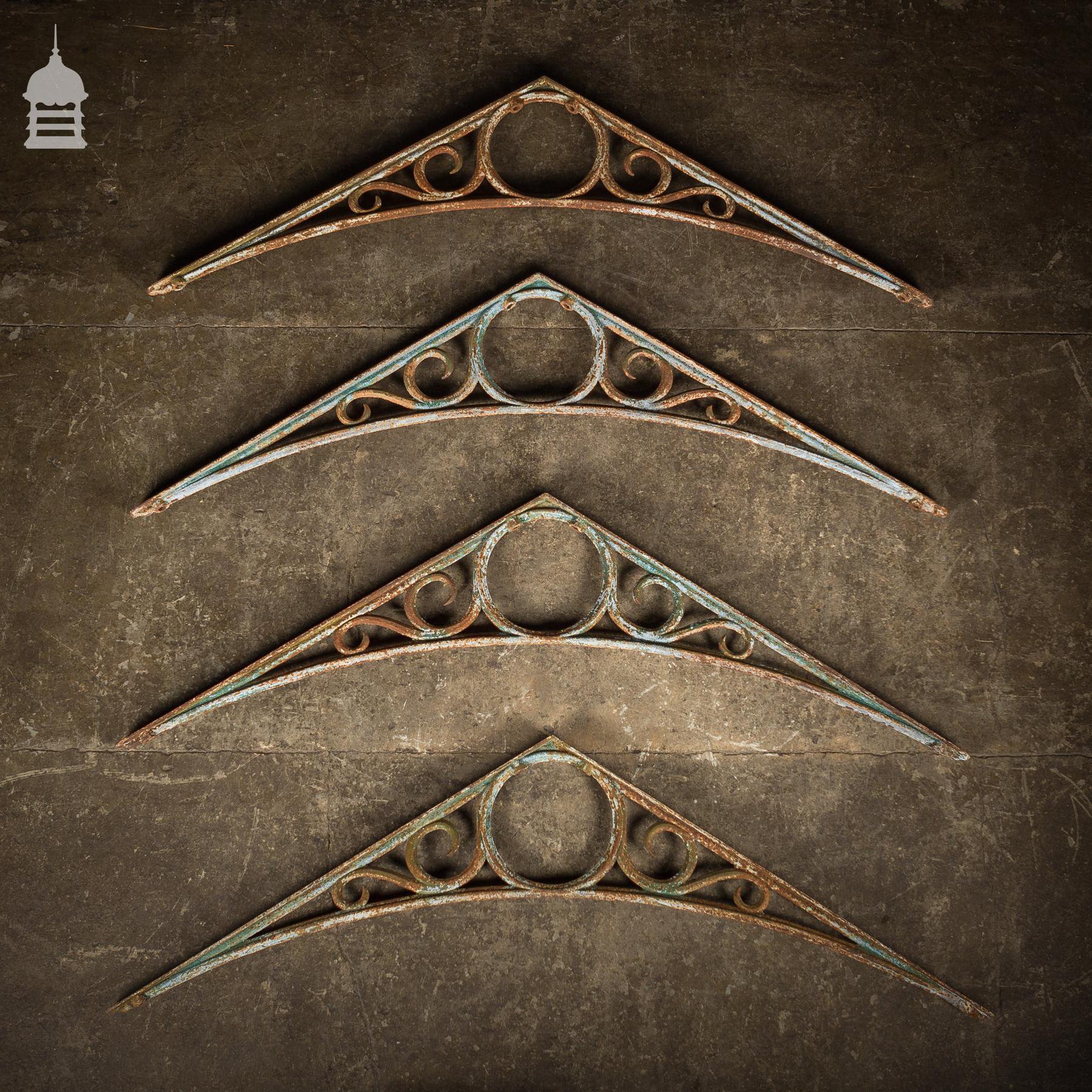 Set of 4 19th C Cast Iron Greenhouse Brackets Norfolk Reclamation