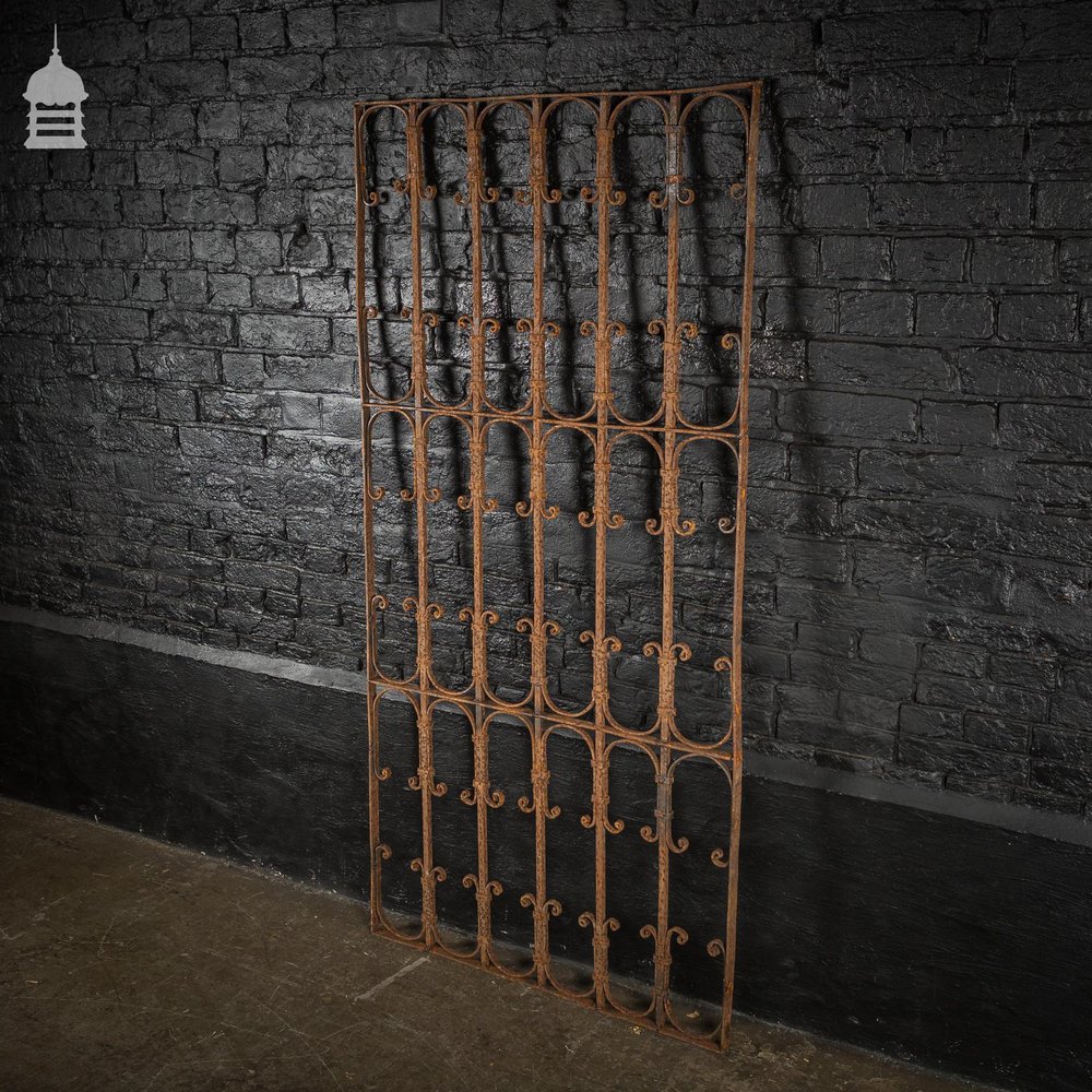 Tall 19th C Blacksmith made Wrought Iron Railing Panel