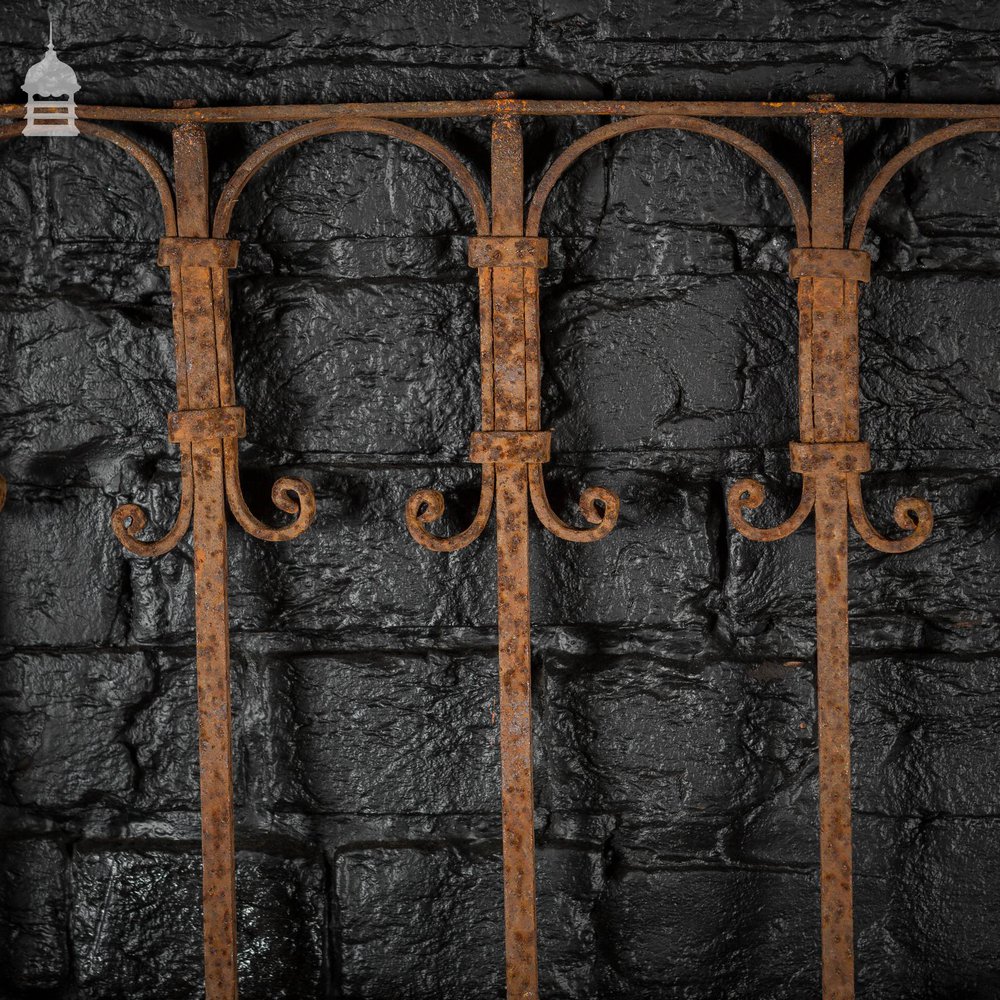 Tall 19th C Blacksmith made Wrought Iron Railing Panel