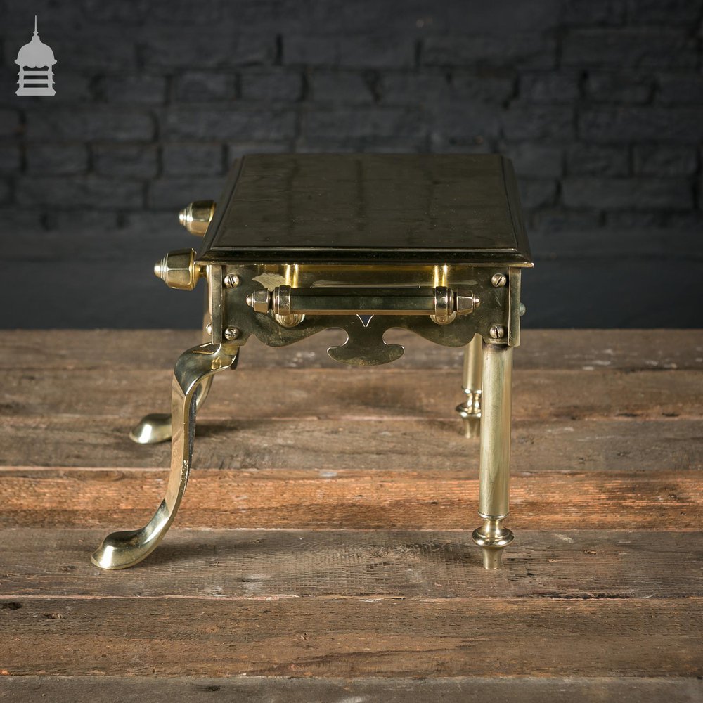 Georgian Polished Brass Trivet Footman’s Stool with Handles