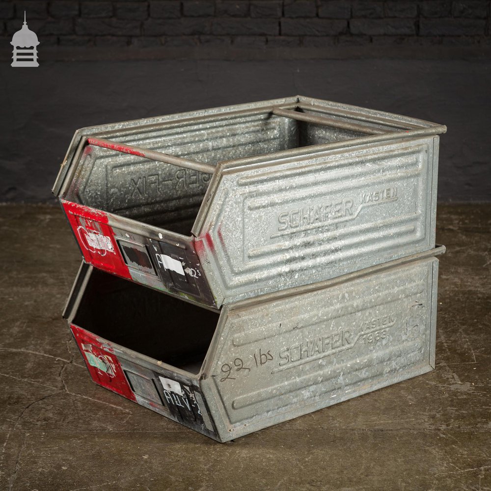 Industrial Galvanised Stackable Storage Bins Drawers