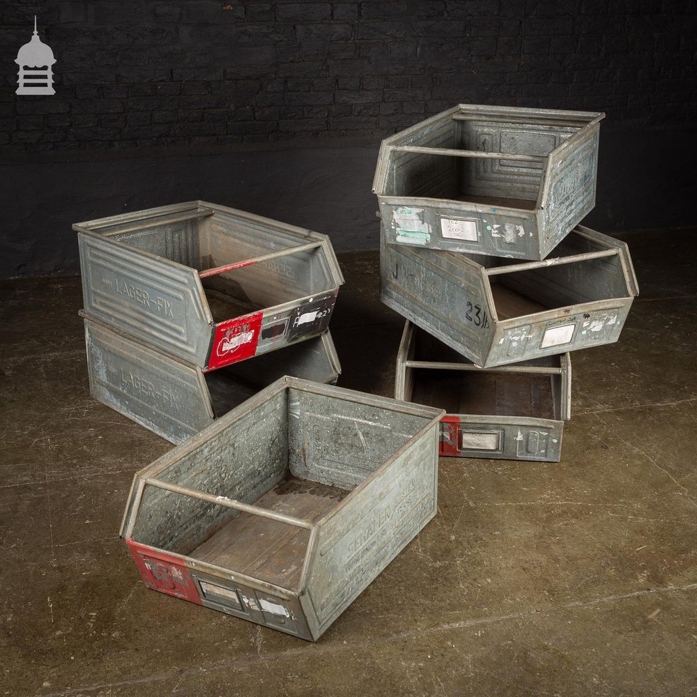 Industrial Galvanised Stackable Storage Bins Drawers