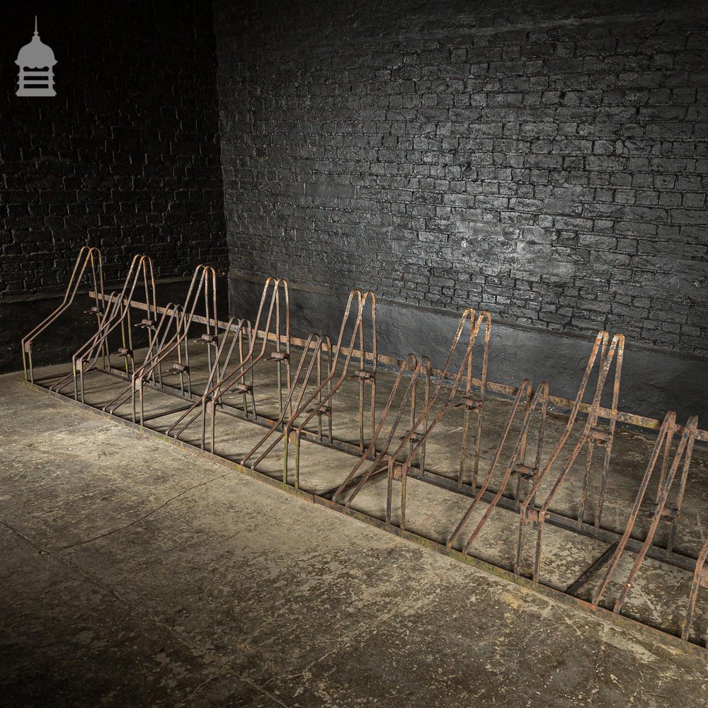 Pair of 19th C Strap Iron Bicycle Cycle Racks