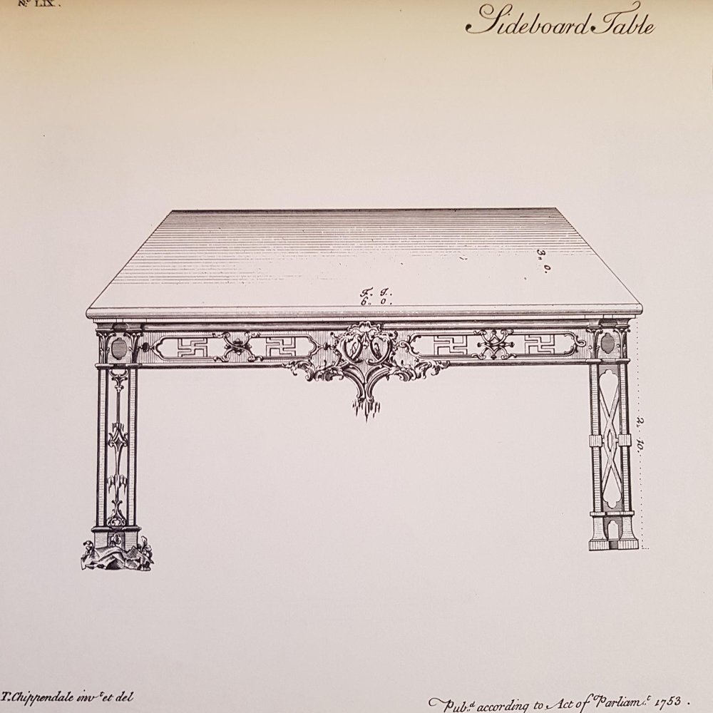 NR41221: Circa 1900 Chippendale Revival Hardwood Sideboard Table from the Baroda Residency in India DUPLICATE NAME 1