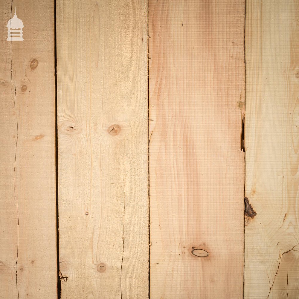 12 Square Metres of Wide Pine Floorboard Wall Cladding Cut from Reclaimed Joists