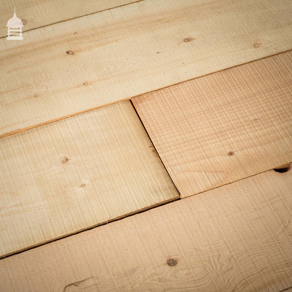 12 Square Metres of Wide Pine Floorboard Wall Cladding Cut from Reclaimed Joists