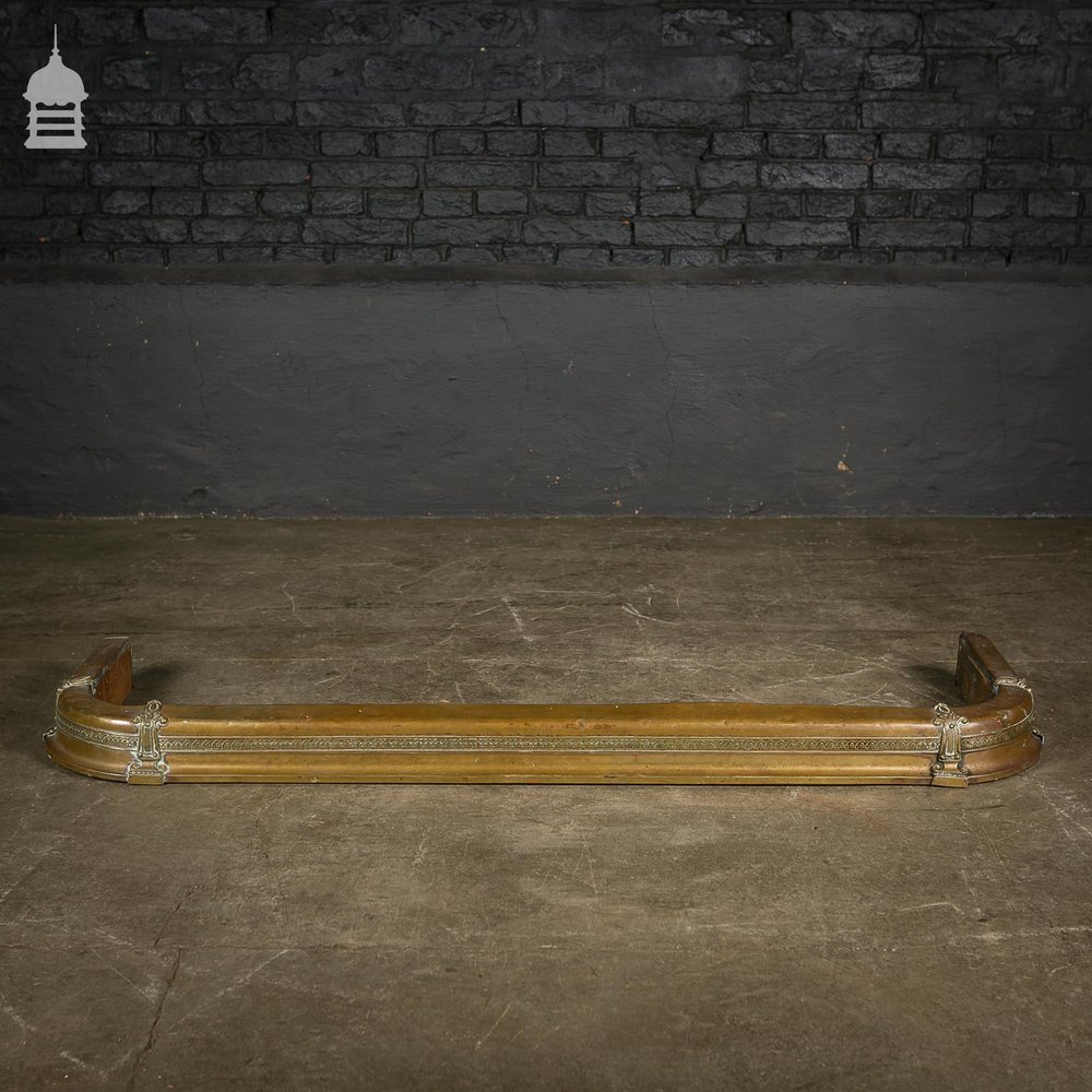 Late Victorian Brass Fender Curb with Ornate Pattern