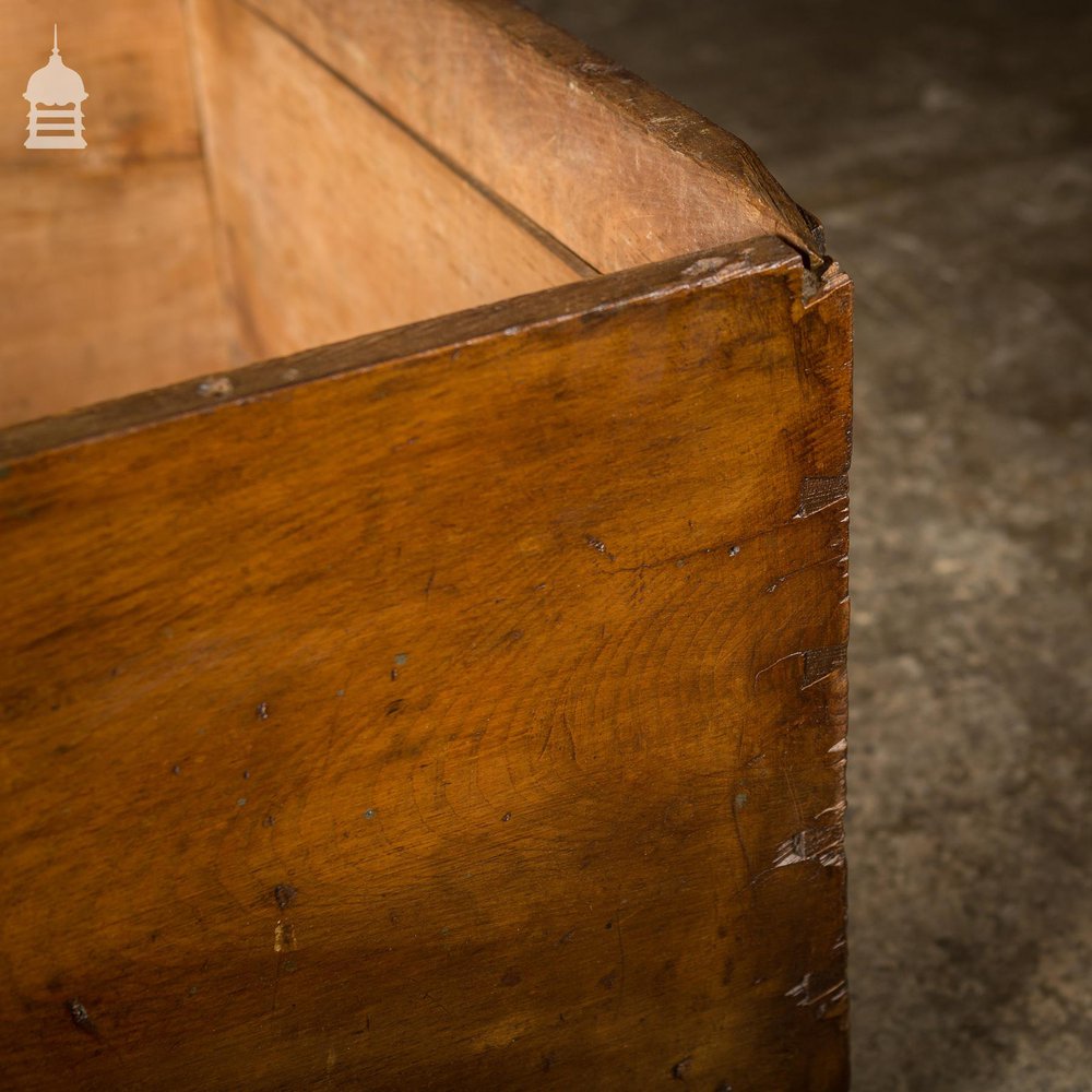 19th C Rustic Wide Pine Dovetail Jointed Box